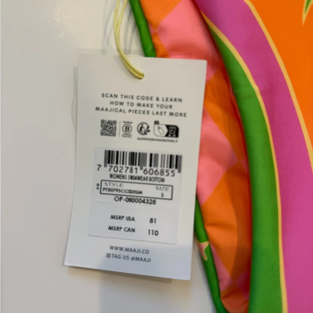 Maaji Pink and Orange Reversible Bathing Suit - Picture 4 of 9